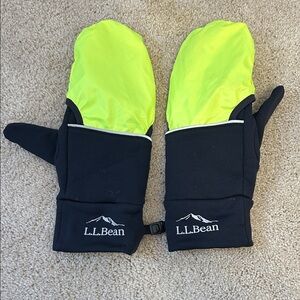L.L. Bean Bright Yellow and Black Mittens